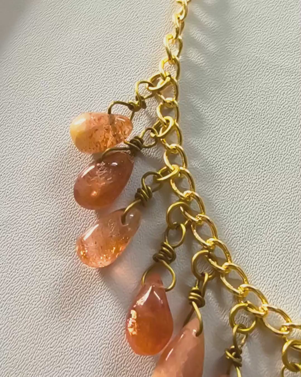 Helia Sunstone Drop Necklace